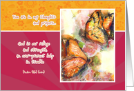 get well soon, thoughts and prayers, butterfly watercolor painting card