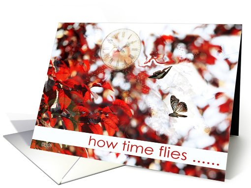 how time flies, hi and hello, butterflies, clock card (756872)