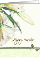 happy easter, white lily card