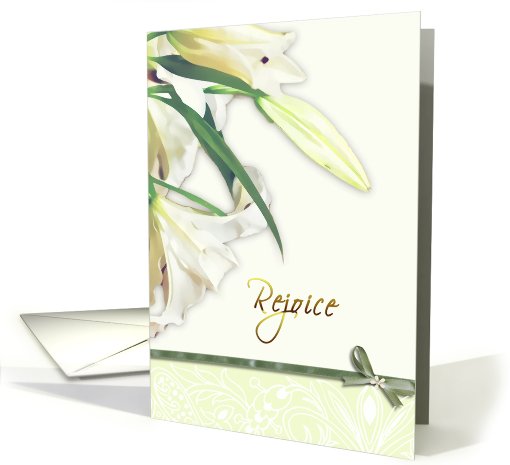 happy easter, rejoice, white lily card (765404)