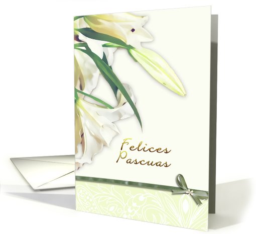 felices pascuas,spanish happy easter,white lily card (765430)