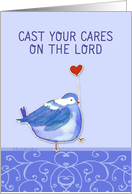 Cast your Cares on the Lord, Christian Get Well, Psalm 55:22 card