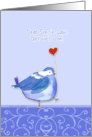 dear son-in-law, get well soon card, cute bird with heart card