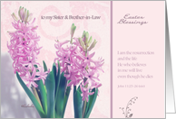 to my sister & brother-in-law, easter blessings, crocus flower, christian happy easter card, John 11:25 card