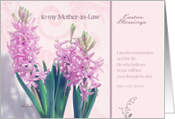 to my mother-in-law, easter blessings, crocus flower, christian happy easter card, John 11:25 card
