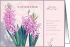 to my aunt and uncle, easter blessings, crocus flower, christian happy easter card, John 11:25 card