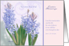 happy easter to my pen pal,blue crocus flower,3-d-lace effect, card