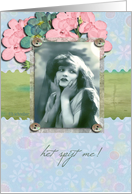 I am sorry in Dutch,het spijt me,vintage,flowers card