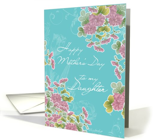 to my Daughter, happy mother's day card, pink... (782667)