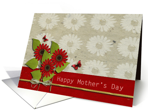 Happy Mother's Day, Christian, Sunflowers, Butterflies, 3d-effect card