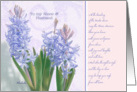 to my niece and husband, happy easter, christian easter card, blue hyacinth card