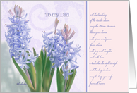 to my dad, happy easter, christian easter card, blue hyacinth card