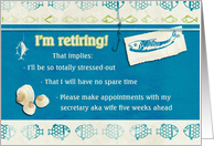 invitation, retirement party, fish, shells, humor card