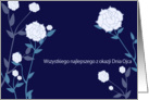 happy father’s day in Polish,wszystkiego najlepszego z okazji dnia ojca, white roses, blue card
