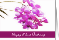 happy 32nd birthday card,pink orchids,flower,floral, card