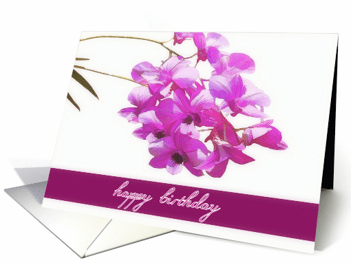 Christian Happy Birthday Pink Orchid Flowers card (799406)