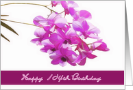 happy 104th birthday card, pink orchids, flower, floral card