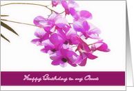 Happy Birthday Aunt Pink Orchid Flowers card