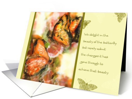 encouragement, hang in there, butterflies card (807247)