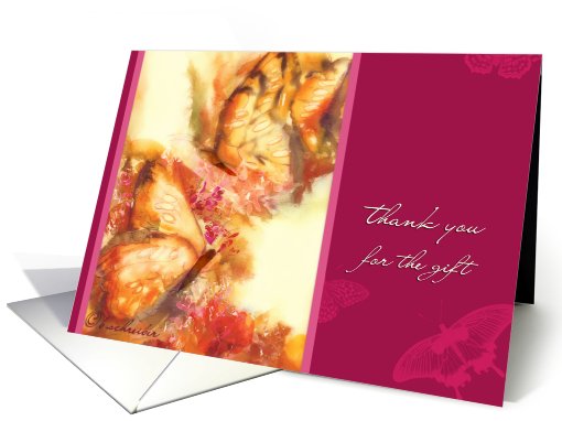 thank you for the gift, butterfly card (807378)