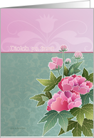 diolch yn fawr, thank you in Welsh, peonies card