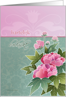 hartelijk bedankt , thank you very much in Dutch, peonies card