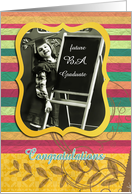 Congratulations BA Graduatio Vintage Girl Colorful card