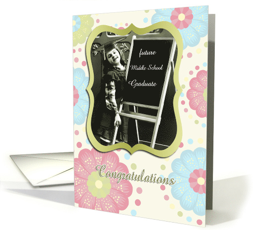 Congratulations Middle School Graduation Vintage Girl... (819036)
