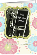You are invited, Daughter’s Graduation Junior High School, vintage card