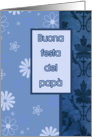 buona festa del pap, italian happy father’s day card, blue floral ornaments card