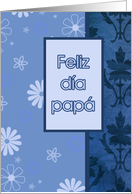 feliz da pap, spanish happy father’s day card, blue floral ornaments card