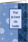 pap je bent de beste, dutch happy father’s day card, blue floral ornaments card
