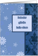 Babalar gnn kutlu olsun, Turkish happy father’s day card, floral ornaments card