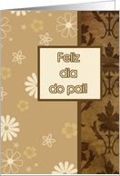 feliz dia do pai, Portuguese happy father’s day card, floral ornaments card