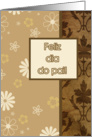 feliz dia do pai, Portuguese happy father’s day card, floral ornaments card