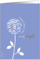 happy father’s day to my grandpa card, graphic blue flower card