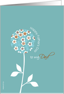 happy father’s day to my dad card, graphic turquoise flower card