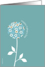 happy father’s day card, graphic turquoise flower card