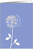 happy father’s day card, graphic blue flower card