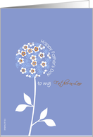 to my father-in-law, happy father’s day card, graphic blue flower card