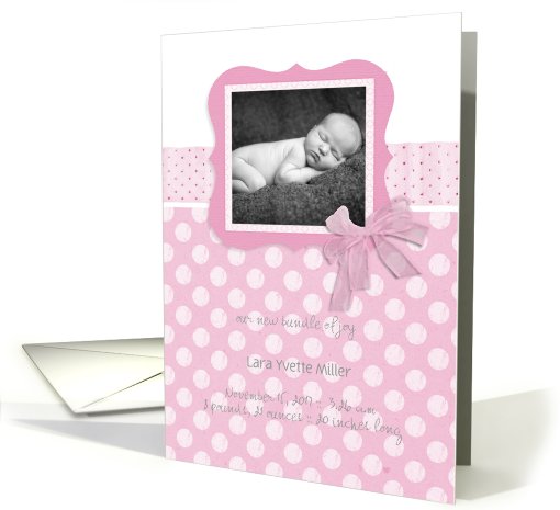 new baby girl, birth announcement photo card, pink,... (821029)