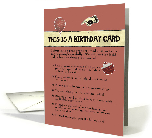 This is a birthday card, humor, balloon and cupcake, red... (822706)