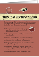 This is a birthday card, humor, balloon and cupcake, red background card