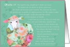 Psalm 23, The Lord is my Shepherd, sheep on green background card