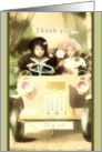 thank you for the carpool, vintage, children driving car card