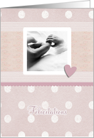 flicitations naissance fille, french congratulations birth daughter card