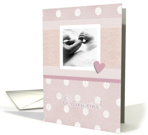 es una nia, Spanish announcement, it's a girl card (827086)