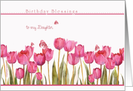to my daughter, birthday blessings,christian birthday card,tulips card