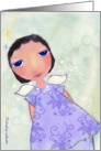 angel, mixed-media painting, folk art collage, card