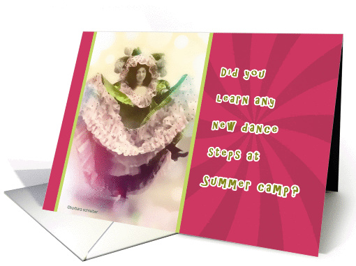 thinking of you, kid at summer camp, letters from home, dancing card